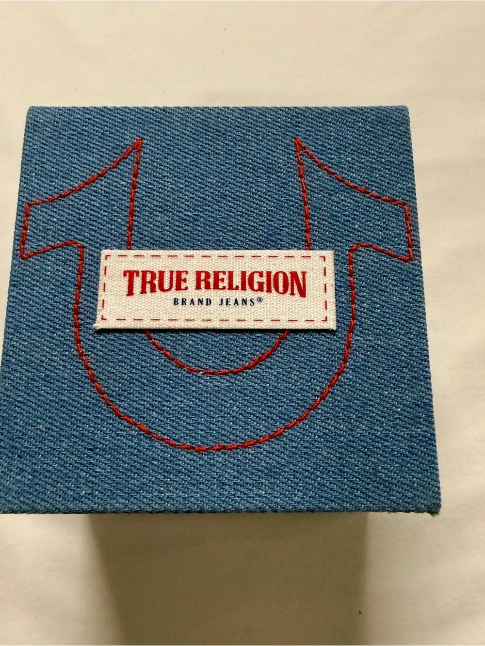 True Religion Gold Tone Watch with Navy Dial and Matching Gold Bracelet Set